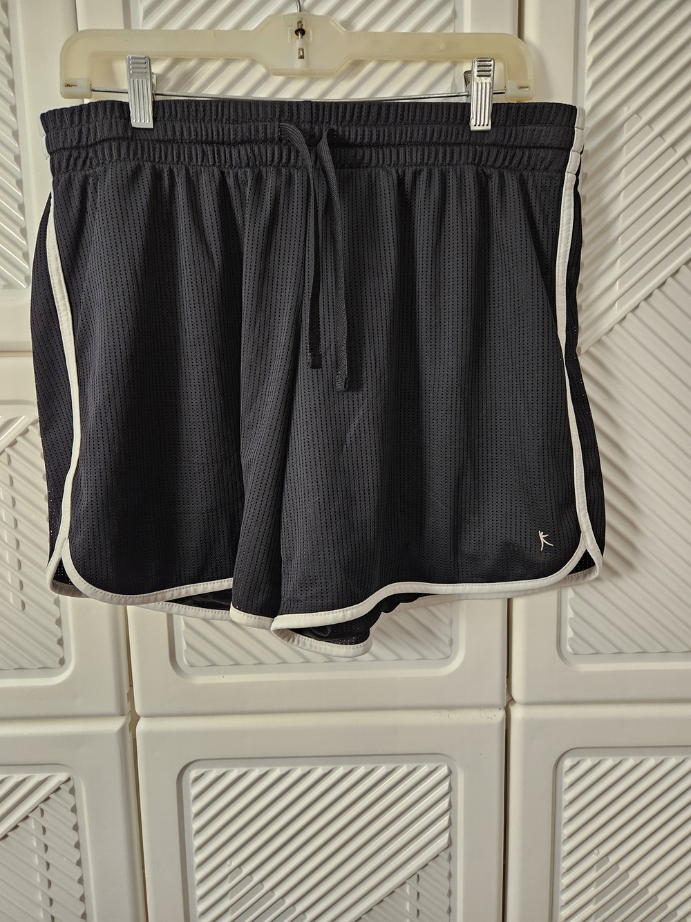 Danskin Black Athletic Mesh Shorts with White Trim